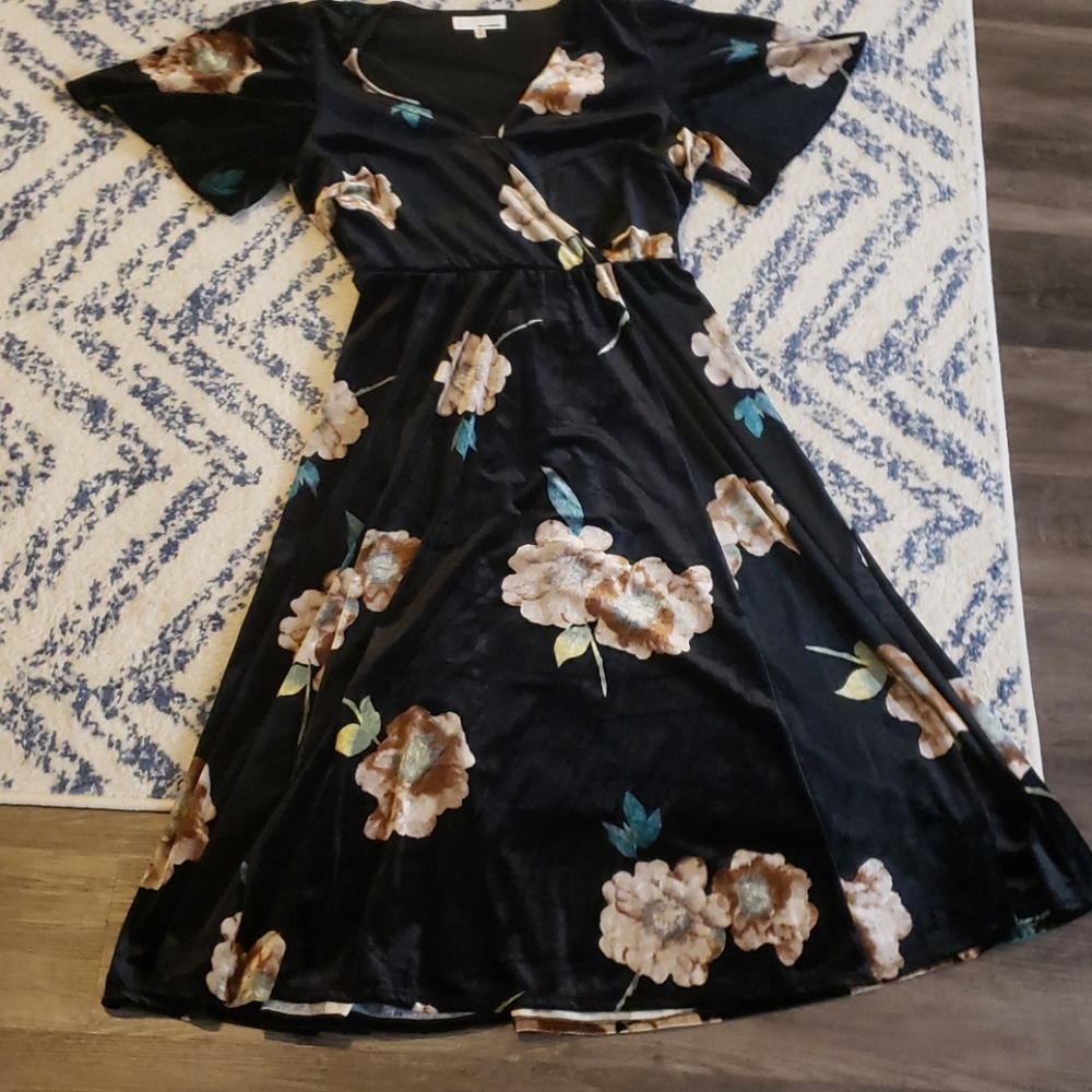 Velvet wrap dress